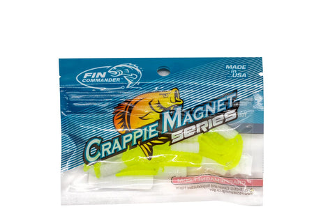 Fin Commander Crappie Magnet, White/Chartreuse, 16 pc.