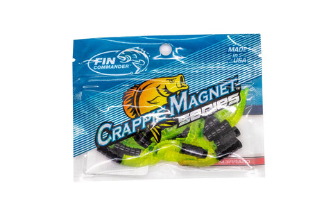 Fin Commander Crappie Magnet - Black/Chartreuse, 16 pc.