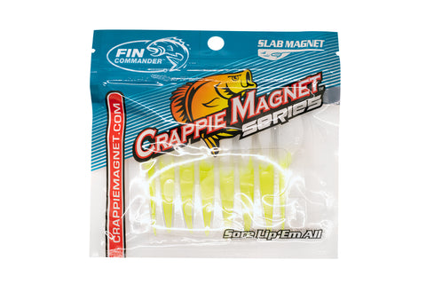 Fin Commander Slab Magnet White/Chartreuse, 8 pc.